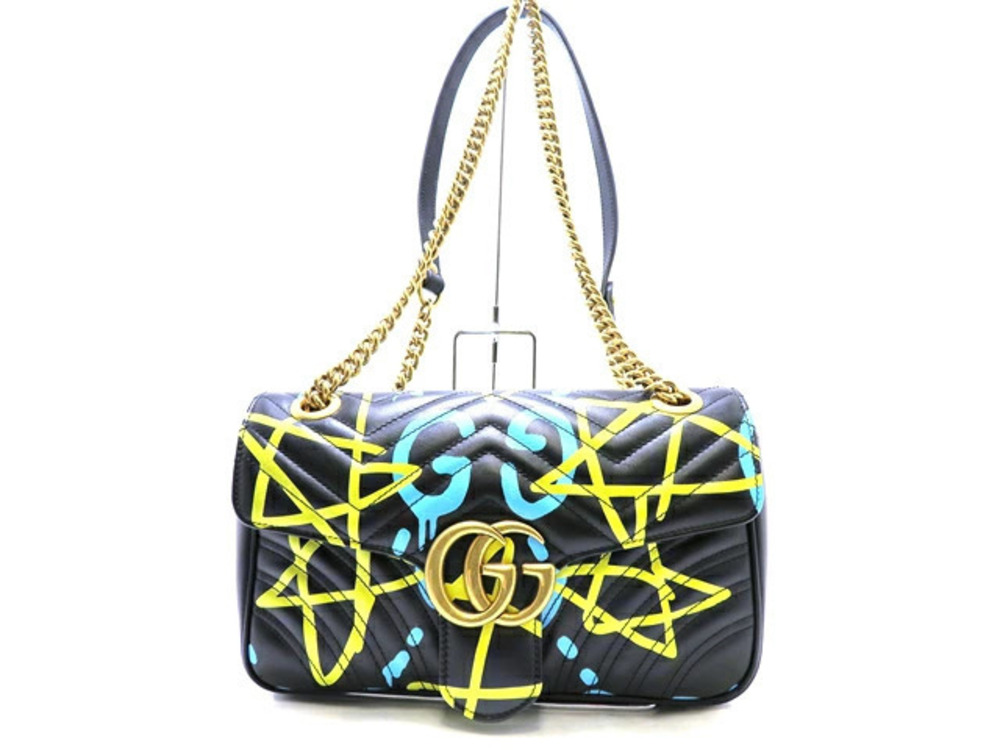 Gucci Chain Shoulder Bag GG Marmont Calfskin